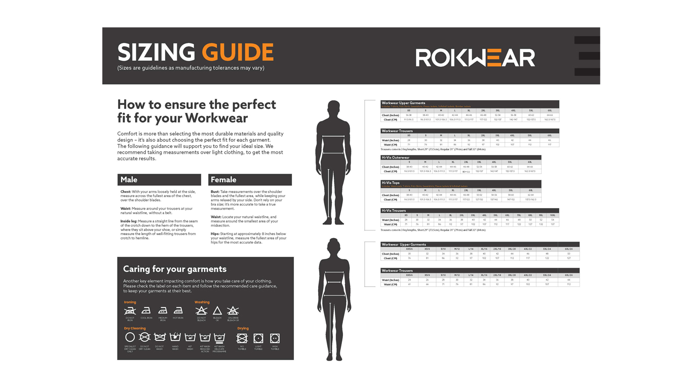ROKWEAR® Size Guide – Workwear Fit Advice | SMI